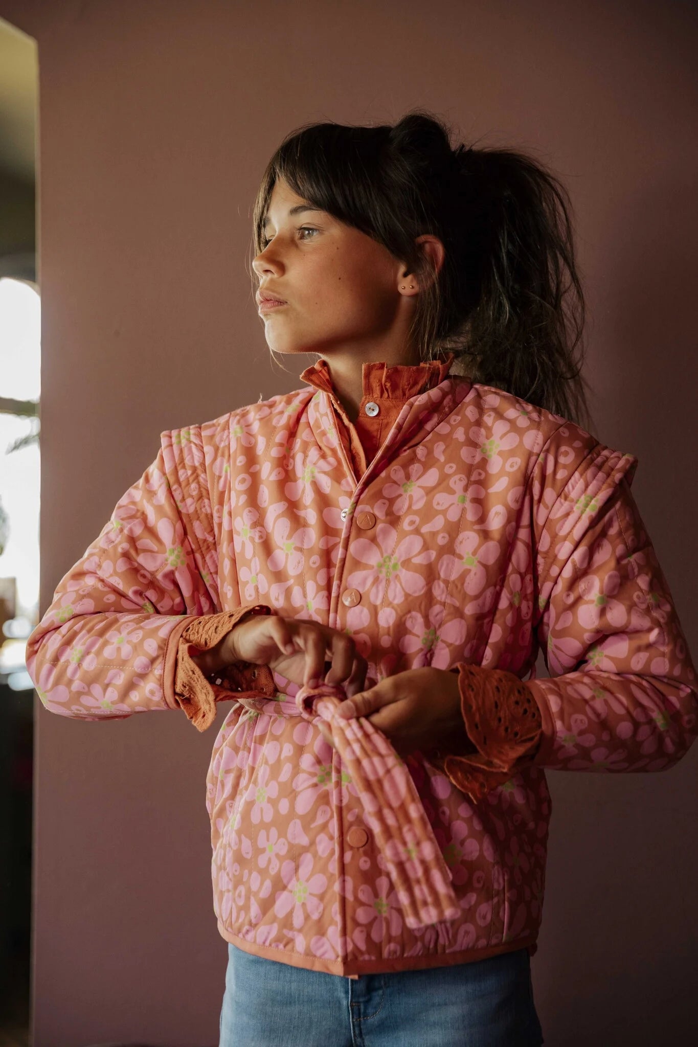 Children's Handmade Pink Floral Jacket
