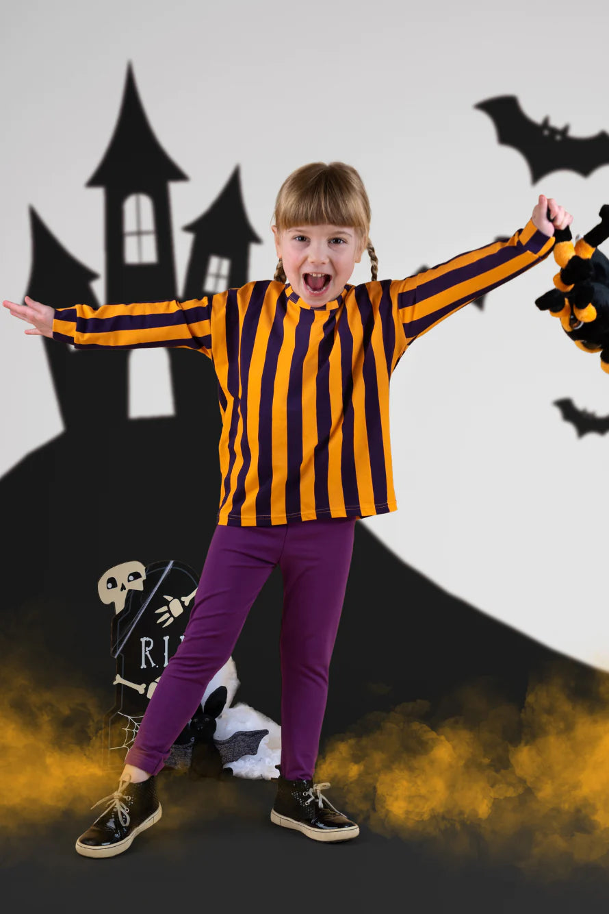 Children's Long Sleeve Tee in Masquerade Stripes Print
