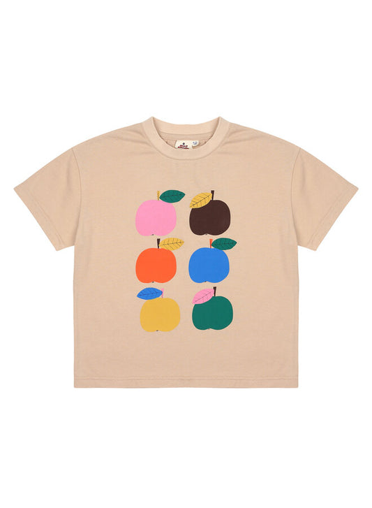 Colourful Apple T-shirt in Beige