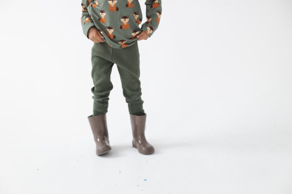 Children's Khaki Rib Legging