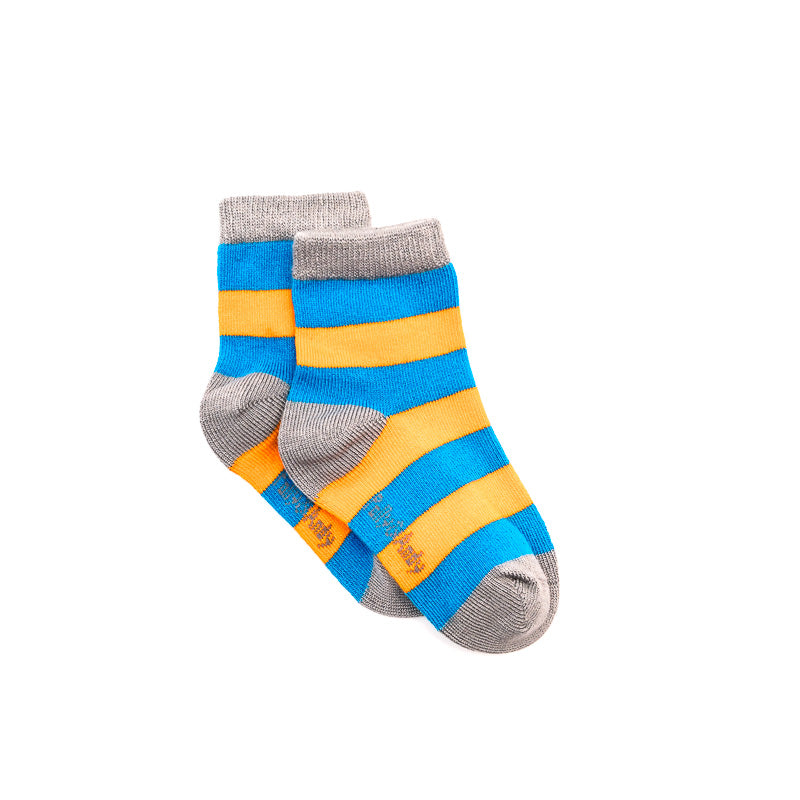 Polly & Andy Bamboo Blue & Orange (Seamless toe) Super Soft Socks