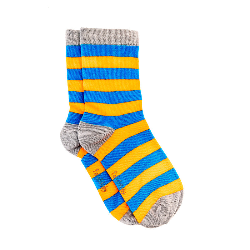 Polly & Andy Bamboo Blue & Orange (Seamless toe) Super Soft Socks