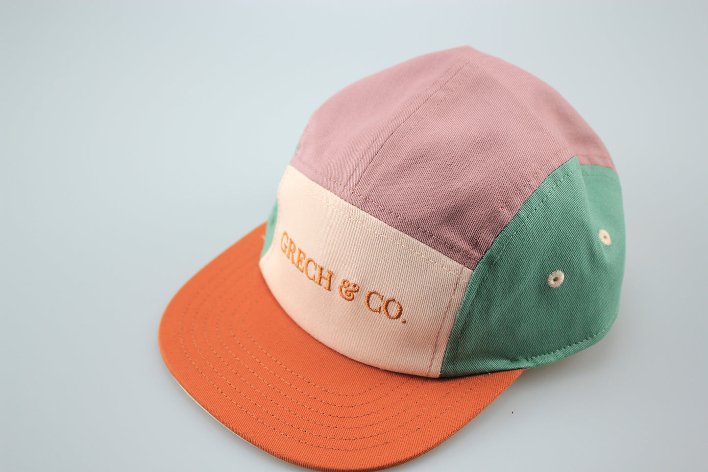 ORGANIC COTTON KIDS 5 PANEL CAPSIE - BURLWOOD & SHELL