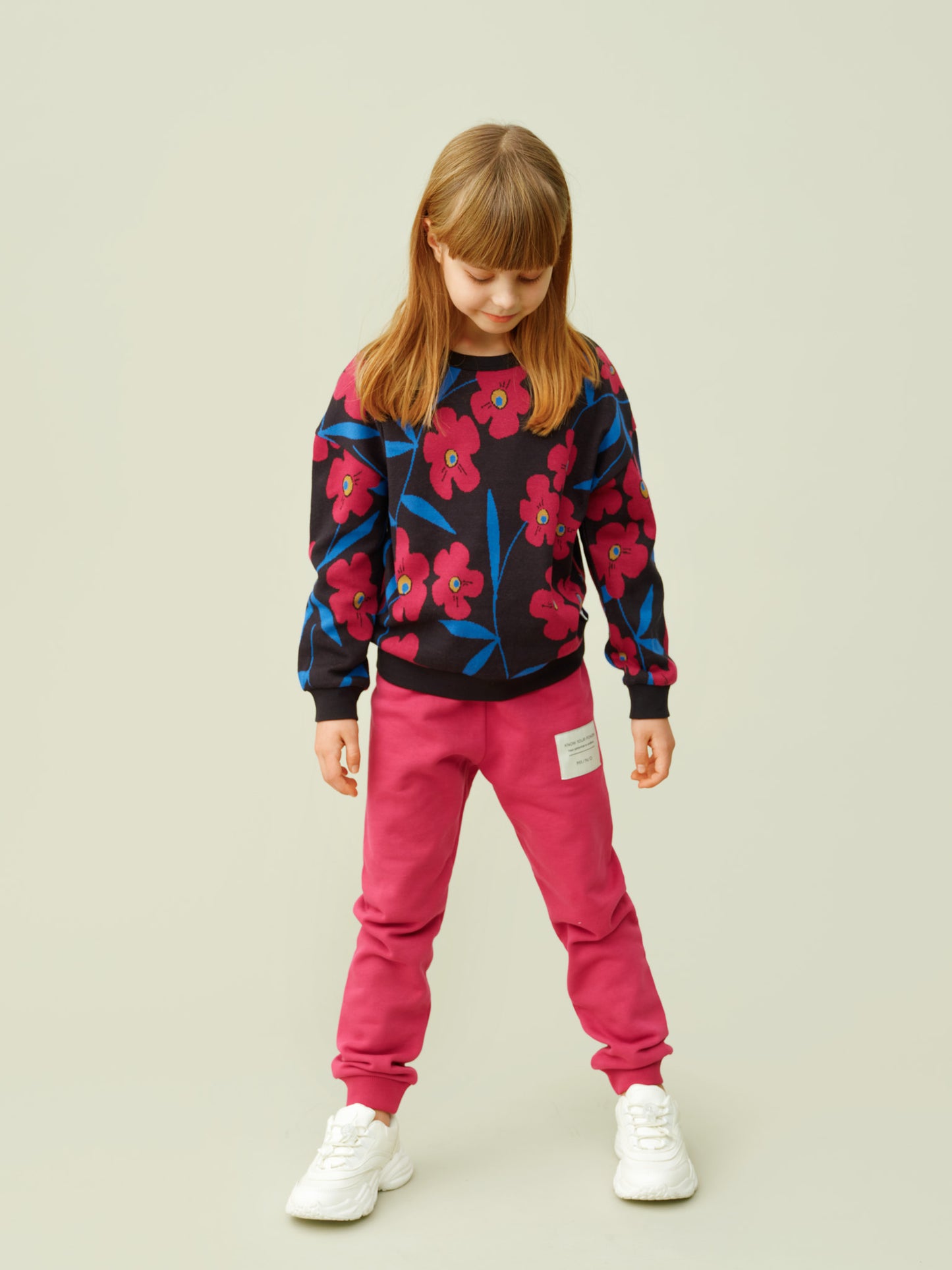 Children's Superpower Sweatpants in fuchsia