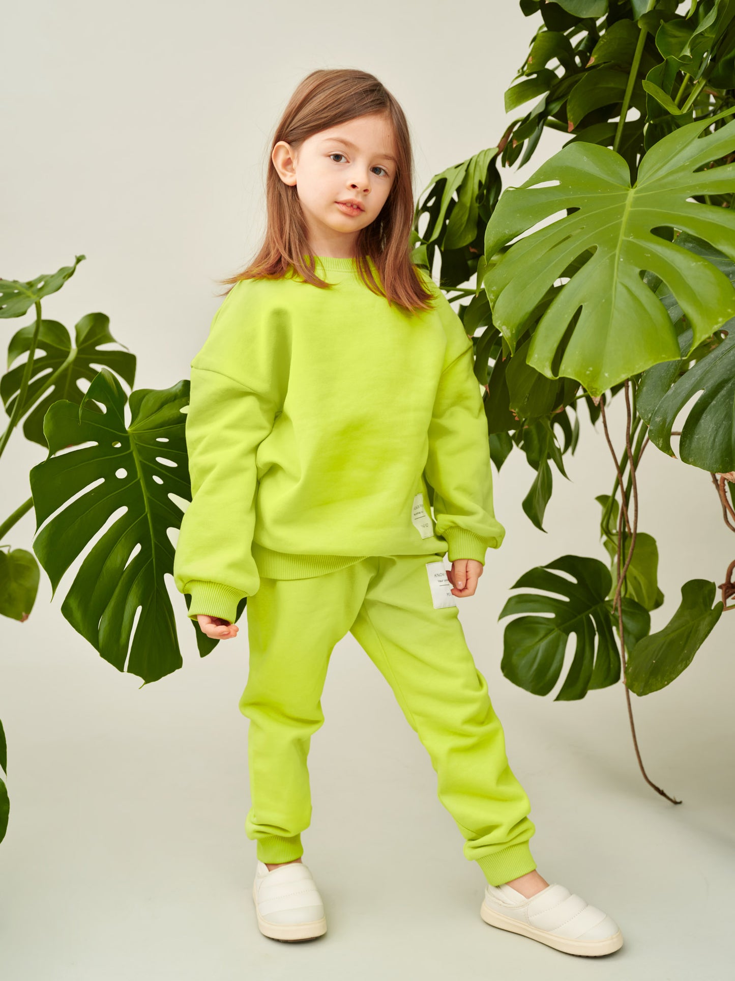 Children's Superpower Sweatpants in Lime