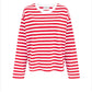 Organic Red Adult Striped Long Sleeve