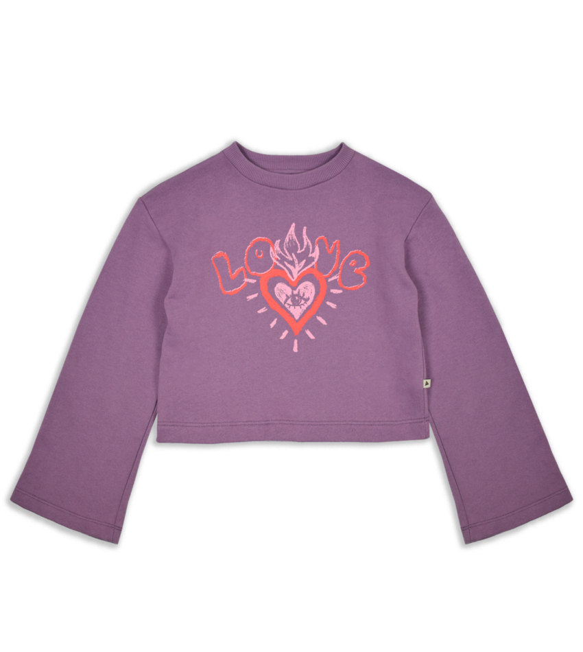 Children's Purple Love Cropped Sweater