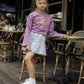 Children's Purple Love Cropped Sweater