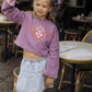 Children's Purple Love Cropped Sweater