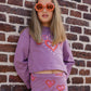 Children's Purple Love Cropped Sweater