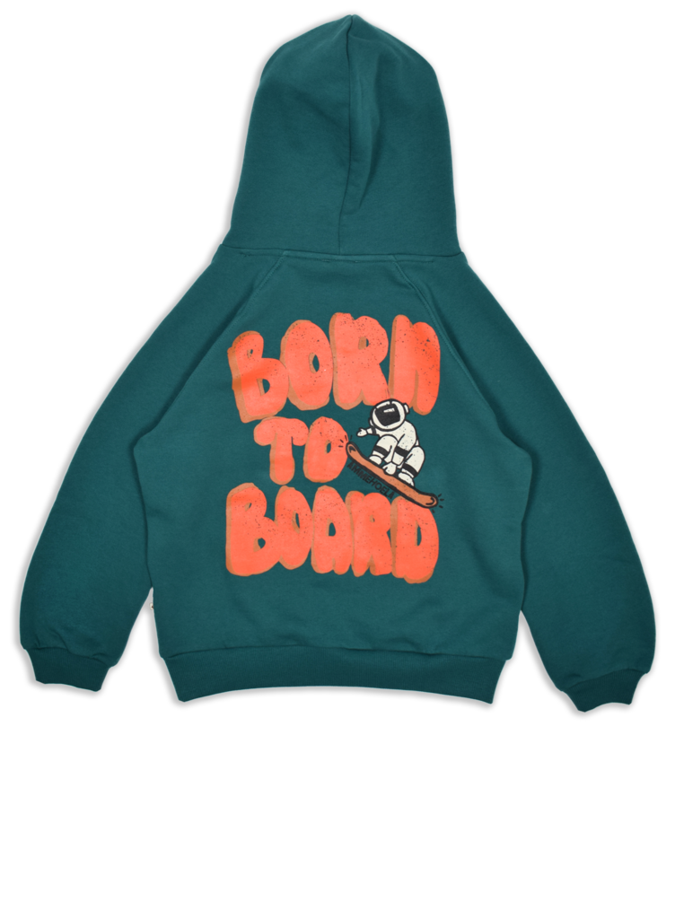 Petrol Blue Born to Board Hoodie LAST ONE 3-4Y