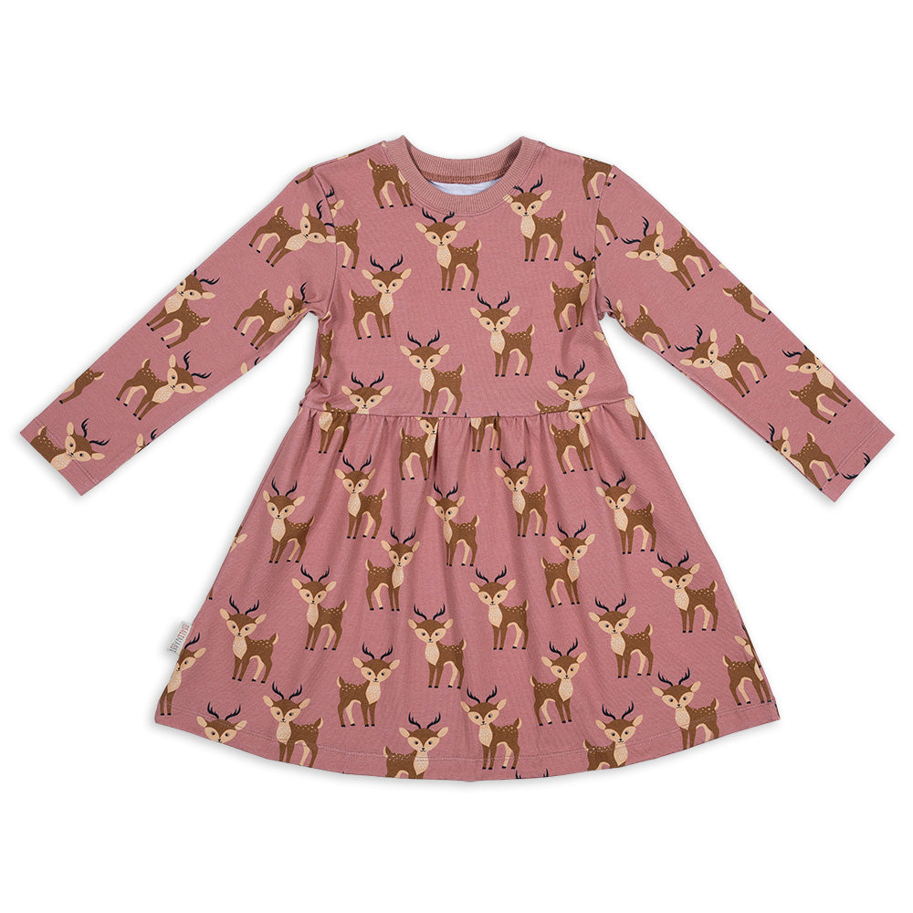 Children's Pink Dress in Deer Print