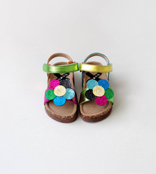 Natural Cork Kids Summer Sandals - Rainbow Flower