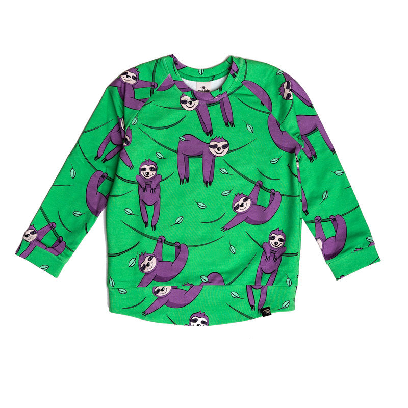 Children's Organic Green Sloth Long Sleeve