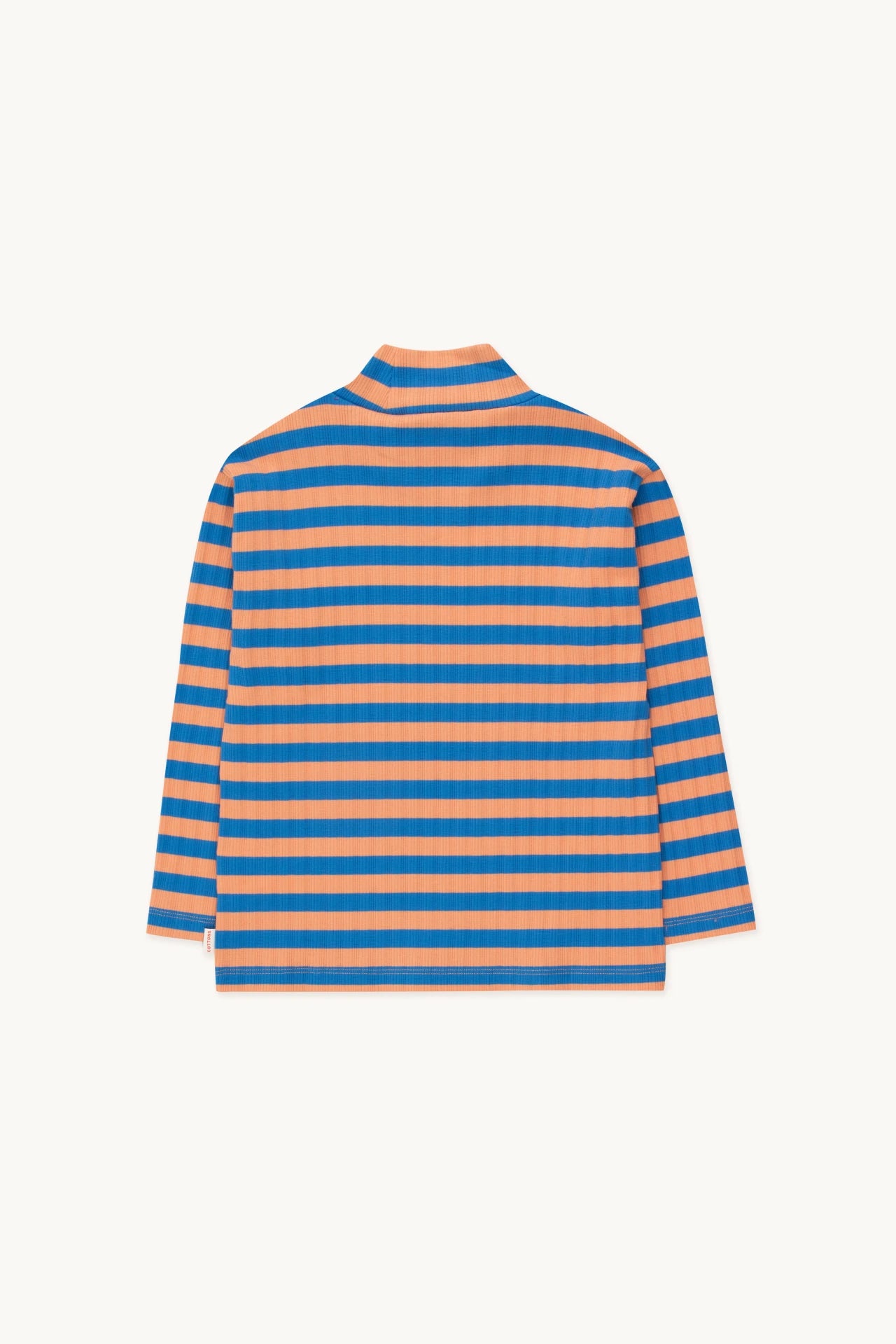 Kid's STRIPES MOCKNECK TEE in Rust and Blue