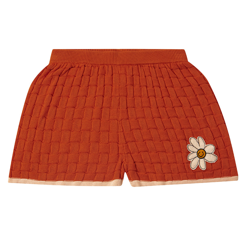 Orange Checkered Board Shorts