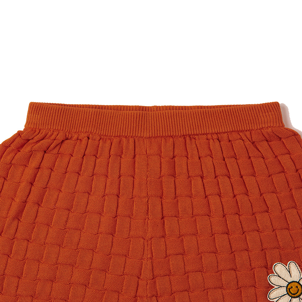 Orange Checkered Board Shorts