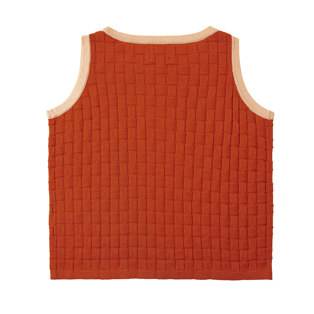 Orange Checkered Board Vest