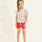 Kids Retro Sporty Shorts in Teaberry LAST ONE 1-2Y