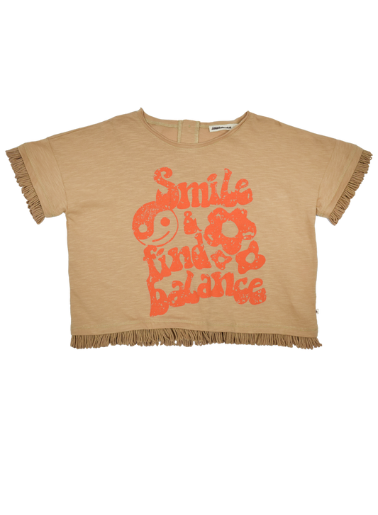 Kid's Fringed 'Smile & Find Balance' T-Shirt