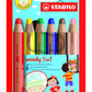 6 Woody all-surface solid-paint pencils for kids