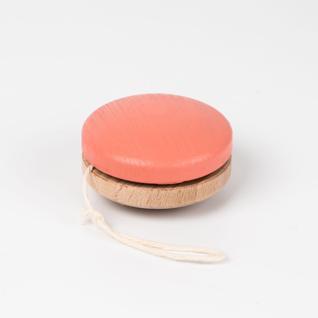 Wooden Yoyo in Giftbox in Yellow, Coral and Mint