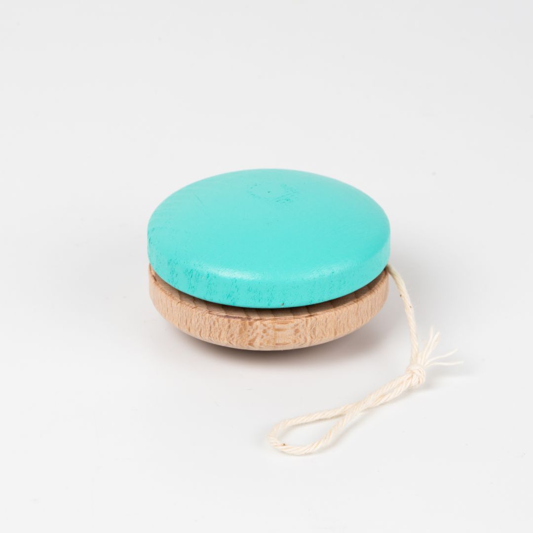 Wooden Yoyo in Giftbox in Yellow, Coral and Mint